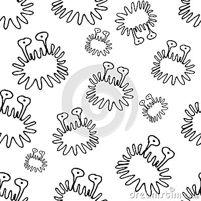 Vector Doodle Bacteria Germs or Cartoon Monsters . Hand Drawn Viruses Collection Isolated Vector Illustration