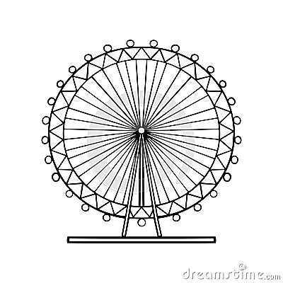 vector doodle ferris wheel icon, London Ferris wheel. sketch drawing Vector Illustration