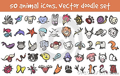 Vector doodle icons set Vector Illustration