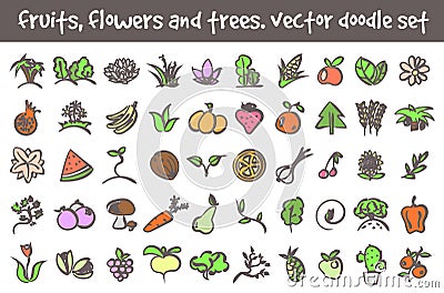 Vector doodle icons set Vector Illustration