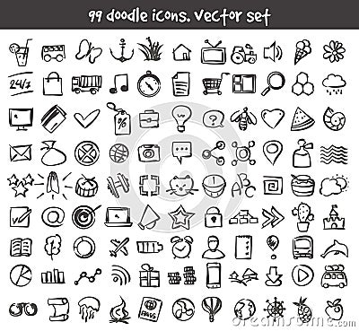 Vector doodle icons set Vector Illustration