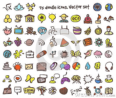 Vector doodle icons set Vector Illustration