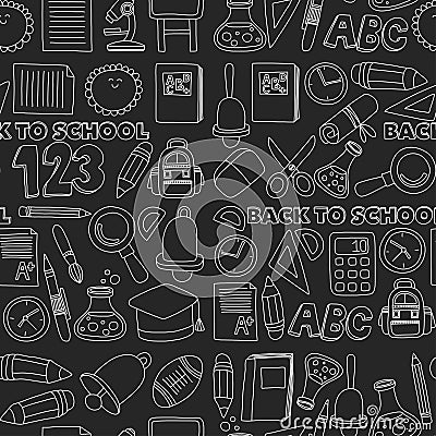 Vector doodle set of education symbols Back to school Vector Illustration