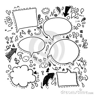 Vector Doodles - Speech Bubbles. Business, finance and success. Vector Illustration