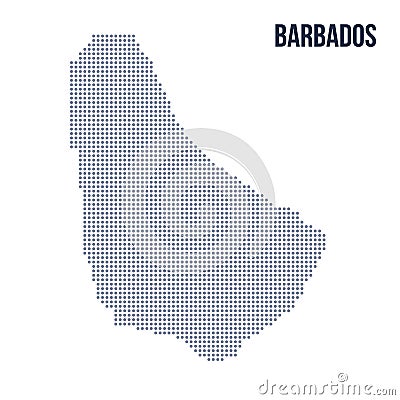 Vector dotted map of Barbados isolated on white background . Cartoon Illustration