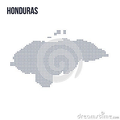 Vector dotted map of Honduras isolated on white background . Cartoon Illustration