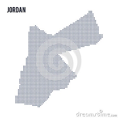 Vector dotted map of Jordan isolated on white background . Vector Illustration