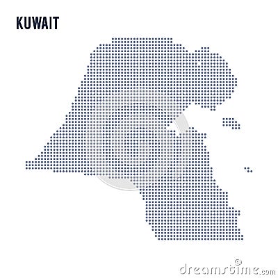 Vector dotted map of Kuwait isolated on white background . Vector Illustration