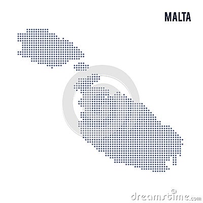 Vector dotted map of Malta isolated on white background . Vector Illustration