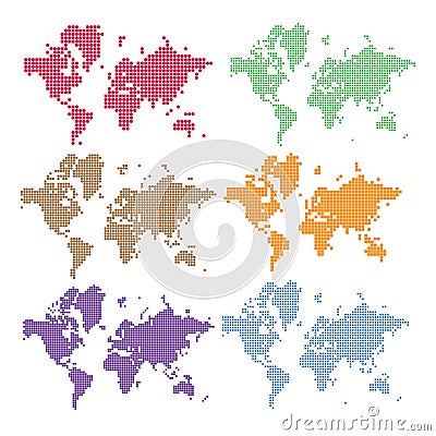 Vector Dotted World Map Vector Illustration