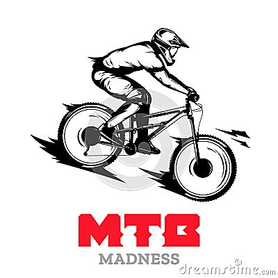 Vector downhill mountain biking design illustration Vector Illustration