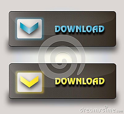 Vector download buttons Stock Photo