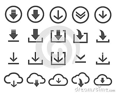 Vector download icon on white background Vector Illustration