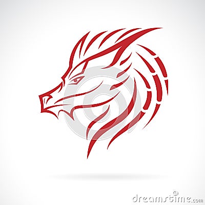 Vector of a dragon head design on white background. Mythical creatures. Easy editable layered vector illustration Vector Illustration