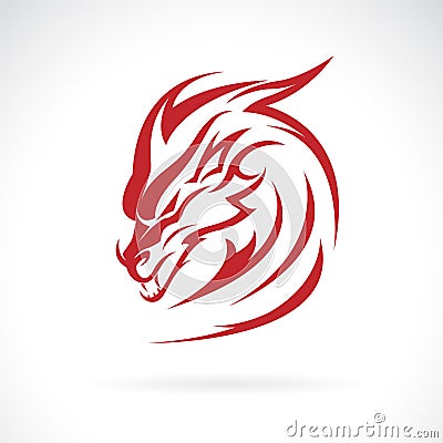 Vector of dragon head on white background. Wild Animals. Easy editable layered vector illustration Vector Illustration