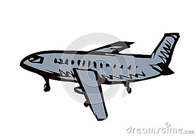 Vector drawing. Airport and aircraft Vector Illustration