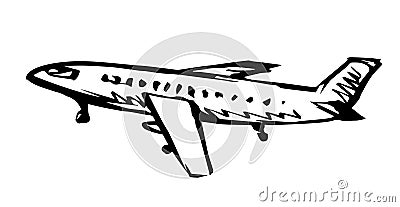 Vector drawing. Airport and aircraft Vector Illustration