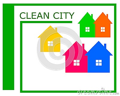 Vector drawing of a clean city logo. Vector Illustration