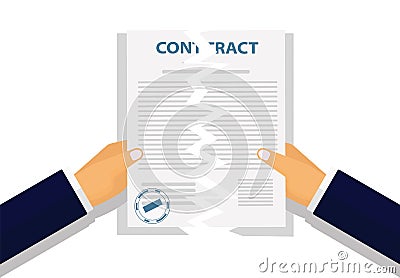 Vector illustration. Contract termination concept. Vector Illustration