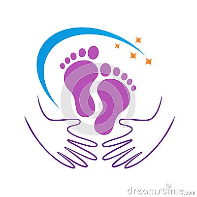 Foot care and wellness logo Vector Illustration