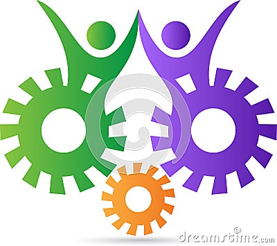 Friendly gears Vector Illustration