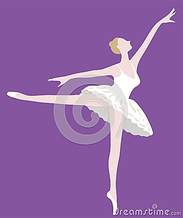 Vector drawing of silhouette graceful dancing ballerina Vector Illustration