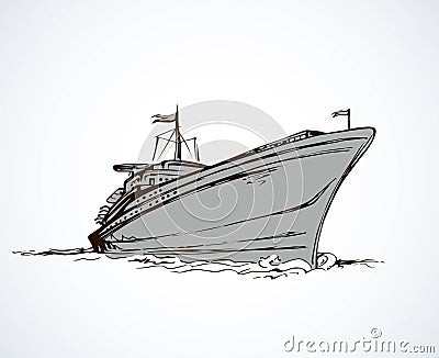 Vector drawing. Steamship Vector Illustration