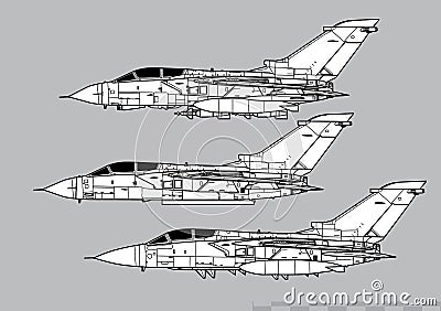 Panavia Tornado. Vector drawing of tactical fighter. Vector Illustration