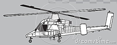 Kaman K-MAX. Vector drawing of transport helicopter Vector Illustration