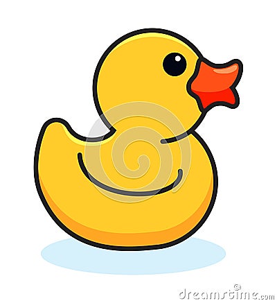 Vector drawing with yellow rubber duck Vector Illustration