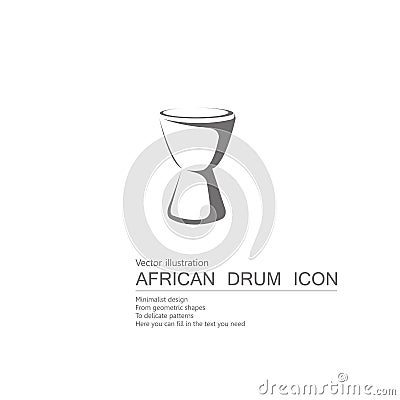 Vector drawn African drums. Vector Illustration