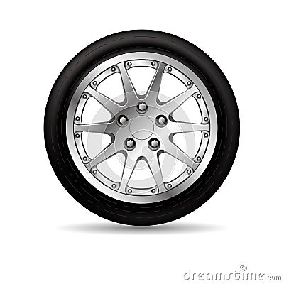 Vector drawning car tires, using mesh gradients. Vector Illustration