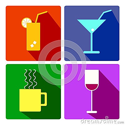 Vector drink cocktail glass bar alcohol Vector Illustration