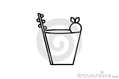 Vector. Drink icon illustration. Modern isolated picture, glass. Juice symbol Vector Illustration