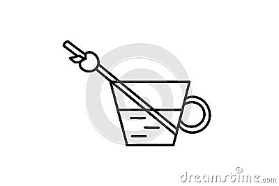 Vector. Drink icon illustration. Modern isolated picture, glass. Juice in dishes. Fluid symbol Vector Illustration