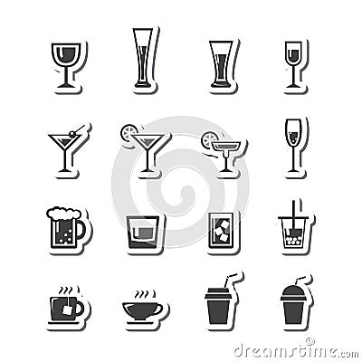 Vector. drink icon set Vector Illustration