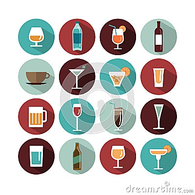 Vector drinks icons Vector Illustration