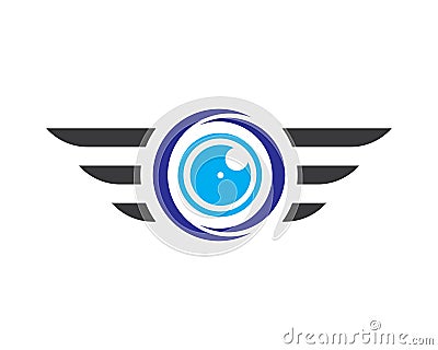 Vector drone logo set isolated on background for shop, drone service logo, flying club label Vector Illustration