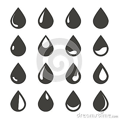 Vector drop icons on white background Vector Illustration