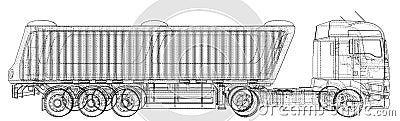 Vector dump truck. Tipper lorry on transparent background. racing illustration of 3d. EPS 10 vector format. Vector Illustration