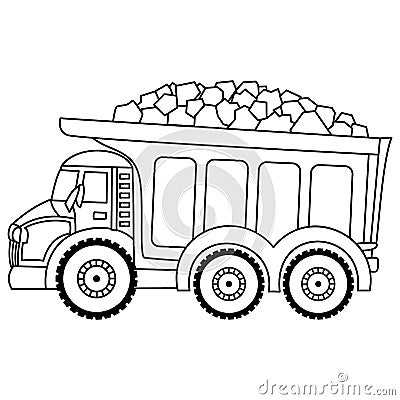 Vector Dump Truck. Vector Truck. Vector Illustration