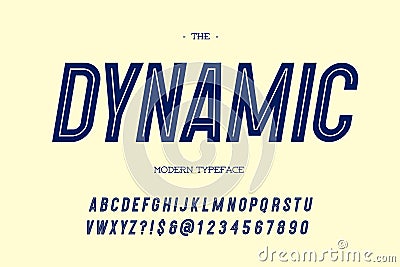 Vector dynamic modern typeface slanted sans serif style Vector Illustration