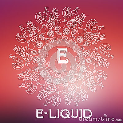 Vector E-Liquid illustration of different flavor Vector Illustration