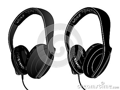 Vector earphones. Vector Illustration