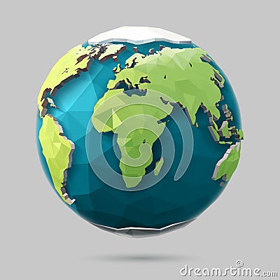 Vector Earth Globe Cartoon Illustration