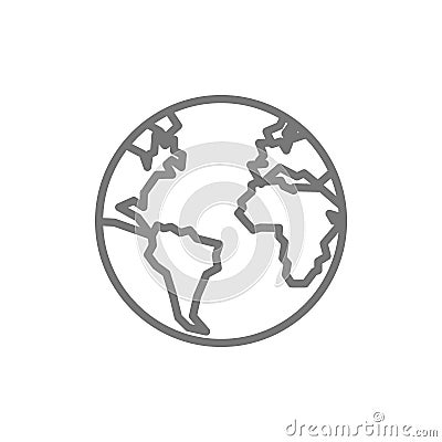 Earth, globe, planet line icon. Vector Illustration