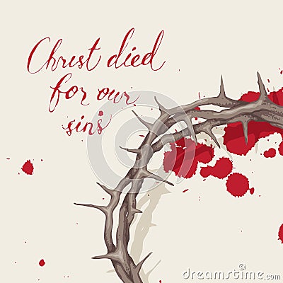 Vector Easter banner. Christ died for our sins Vector Illustration