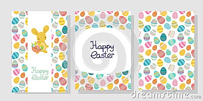 Vector easter egg frame template with rabbit Vector Illustration