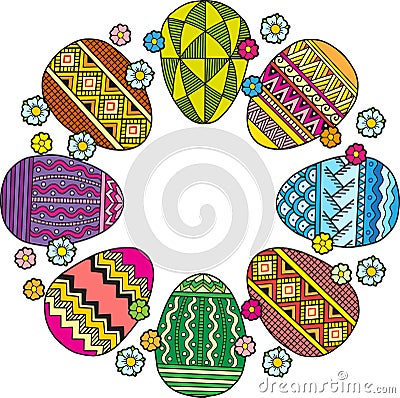 Vector easter eggs card. Happy Easter. Vector Illustration