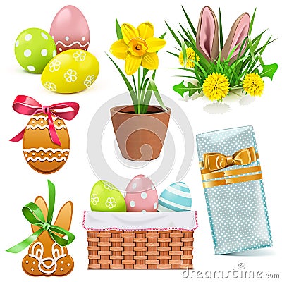 Vector Easter Icons Vector Illustration